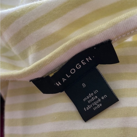 Halogen | NWT Juliette Square Neck Striped Green White Stretch Knit Top Small - Picture 3 of 5